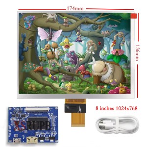 8 Inch 1024*768 Screen Display LCD Monitor Driver Control Board Mini HDMI-Compatible For Lattepanda,Raspberry Pi Banana Pi PC