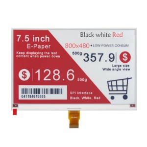 New 7.5 inch 800x480 FPC-8612 e-Paper E-ink raw Display Red Black White Three-color, SPI, e-paper